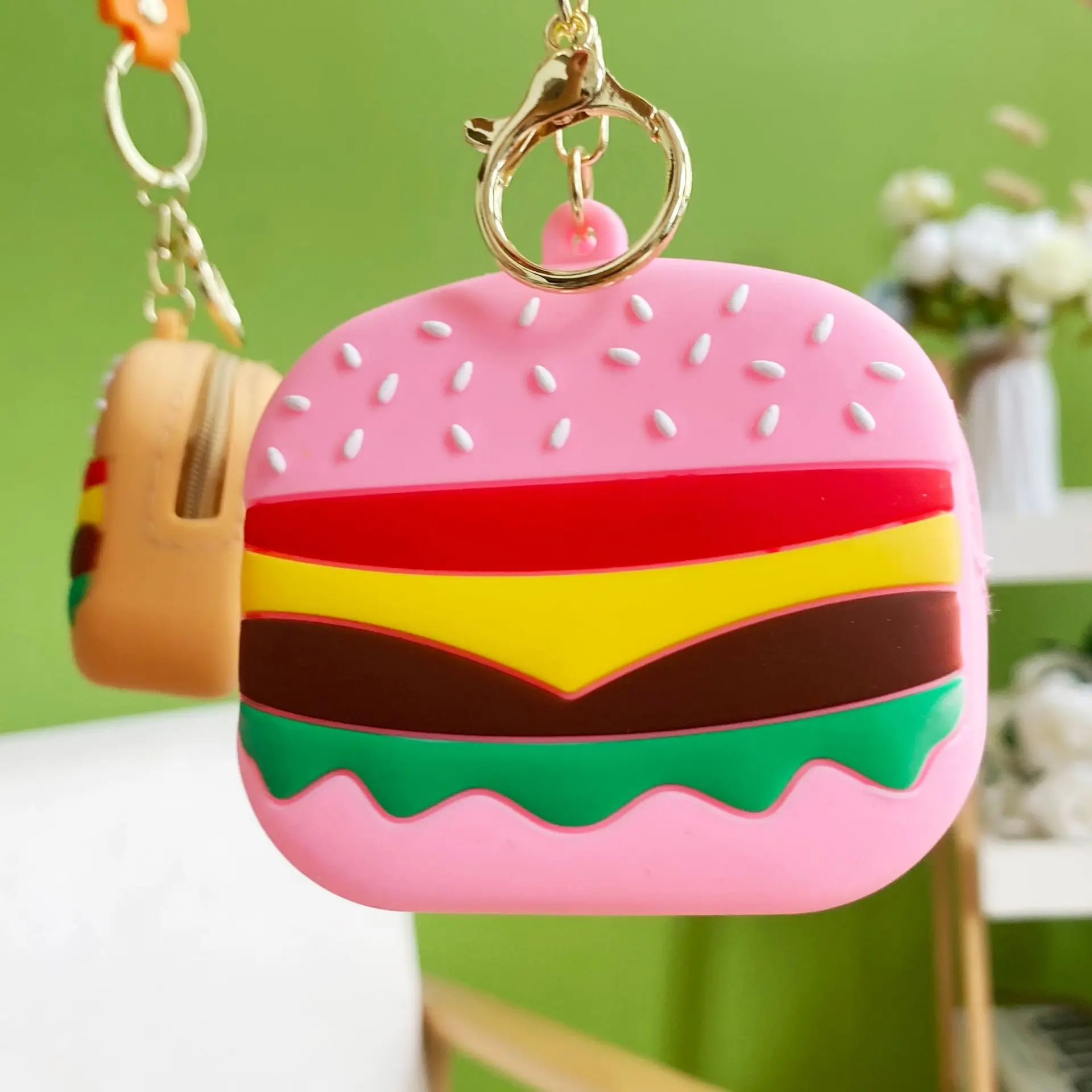 Creative New Hamburger Zero Wallet Key Chain Fashion Trend Bag Small Pendant Exquisite Cute Gift Wholesale