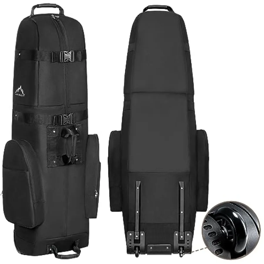 Golf Travel Bag - Heavy Duty 600D Polyester Oxford Wear-Resistant Excellent Zipper Universal Size with Wheels, Soft-Sided Golf