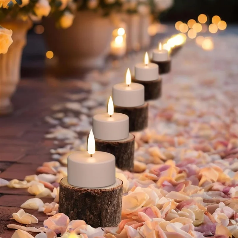 Hot Selling-Flameless Tea Light Candles Rechargeable LED With Timer Remote For Wedding Centerpiece Table Decor Christmas,Flamele