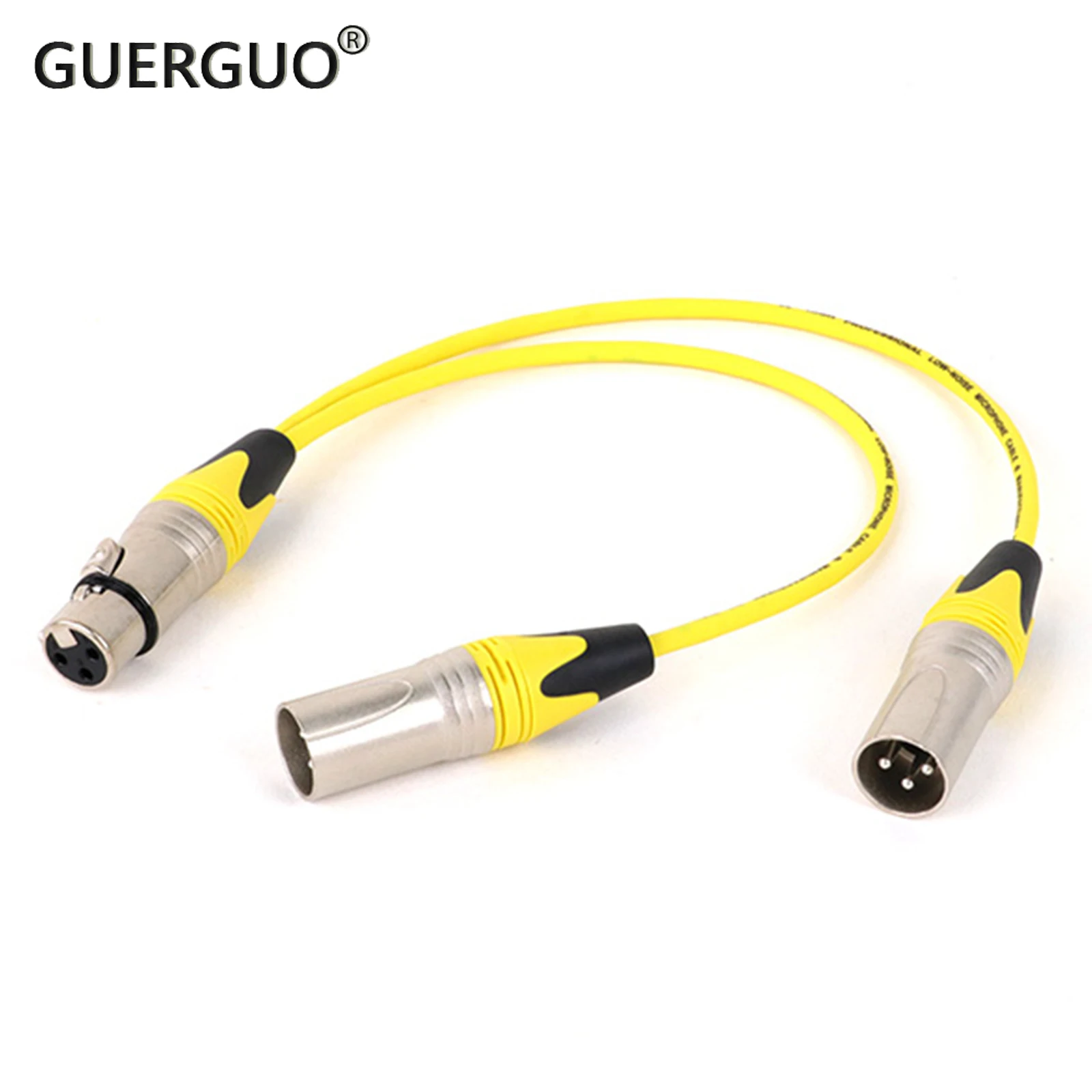 

GuerGuo 3Pin XLR Female Jack To Dual 2 Male Plug Y Splitter Adapter Cable Wire for Amplifier Speaker Headphone Mixer 0.3M 0.5M