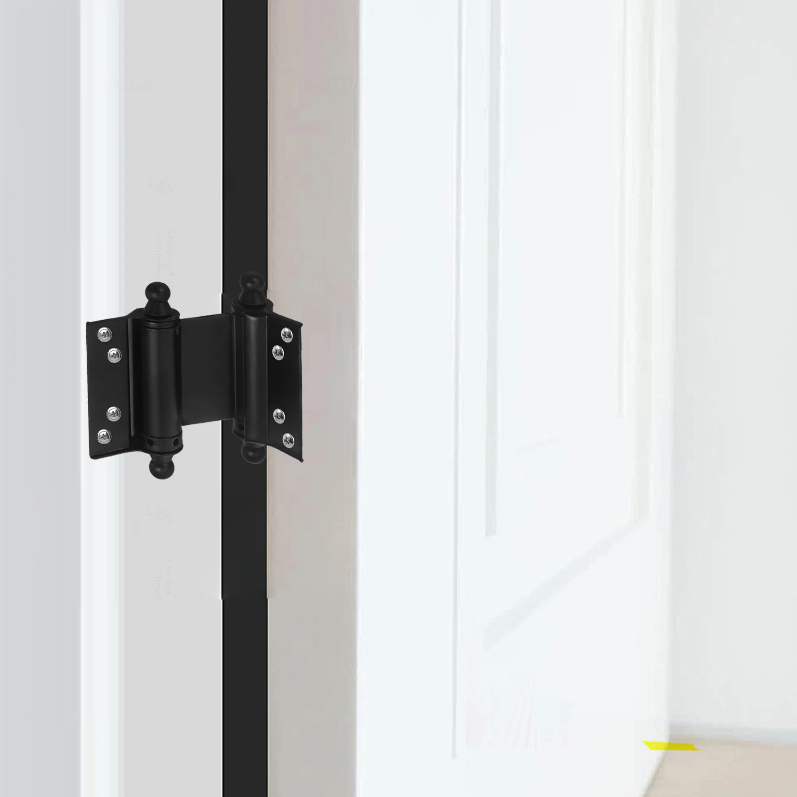 

4pcs Automatic Closing Hinge 3-inch Double Spring Stainless Steel Hinges for Gates Cabinets Door Closer Adjustable Angle Free