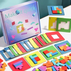 3D Two-person Interactive Desktop Puzzle Game Tangram Math Toys Building Blocks Board Color Shape Game For Kids Gifts