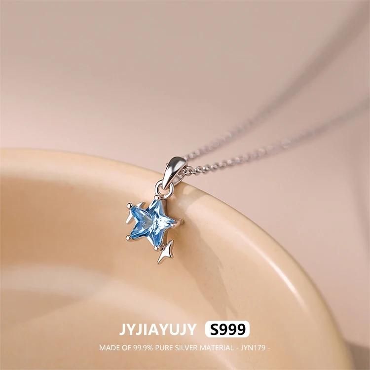 

JYJIAYUJY 100% Whole Original Pure Silver S999 45CM Necklace Chain In Stock Ocean Star Fashion Jewelry Gift Daily JYN179
