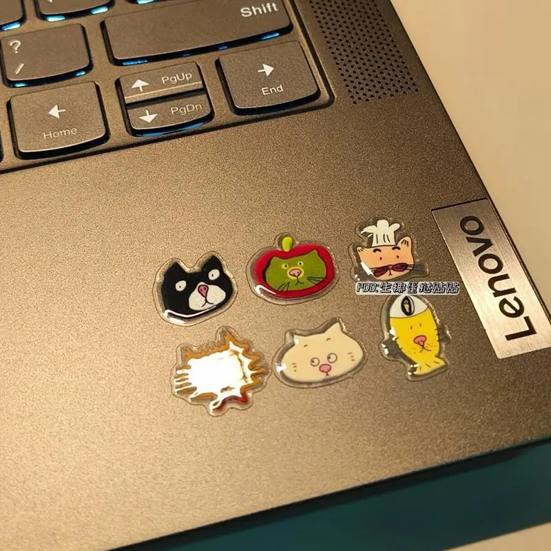 3D Embossed Jelly Stickers Ugly Cute Kitten Ins Aesthetic for DIY Phone Case Notebook Sticker Self Adhesive
