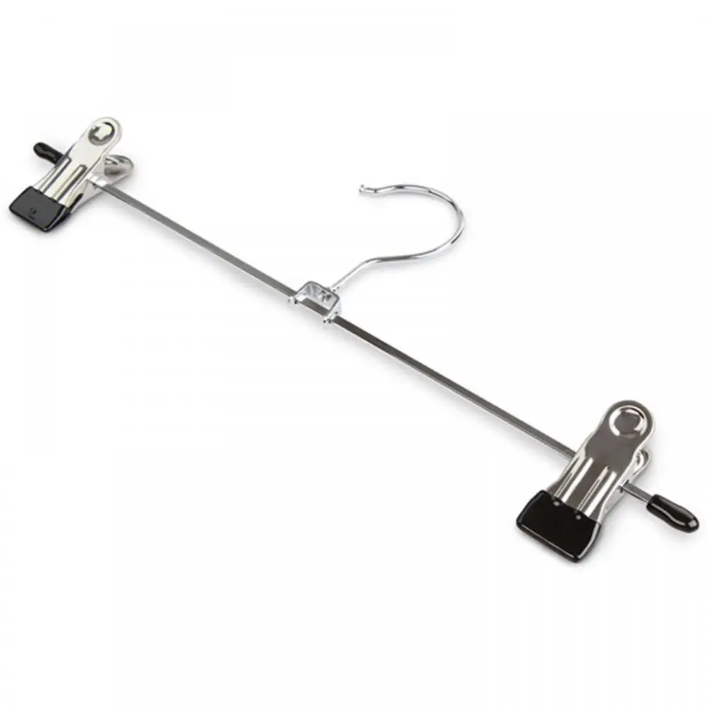 10 Pcs Anti-Slip Stainless Steel Trouser Hangers Coat Hangers Skirt Clip Garment Clothes Hanger Trousers Adjustable Rack Clip