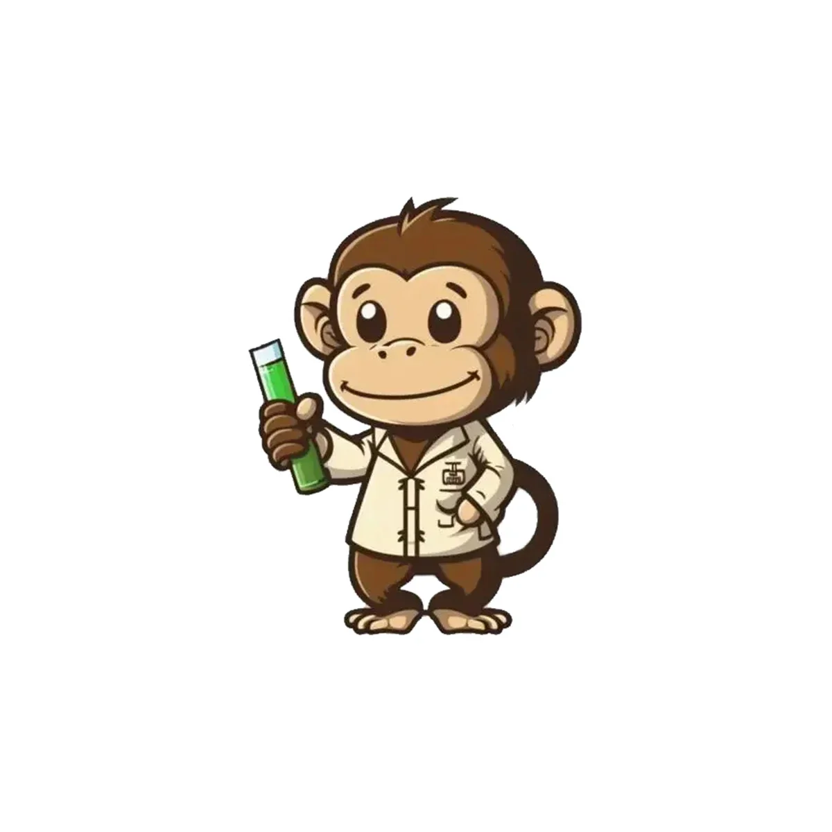 Chemistry Biology Lab Monkey Brooch Pin Cute Science Lapel Lanyard Bag Badge Jewelry Gifts for Scientist Student Teacher