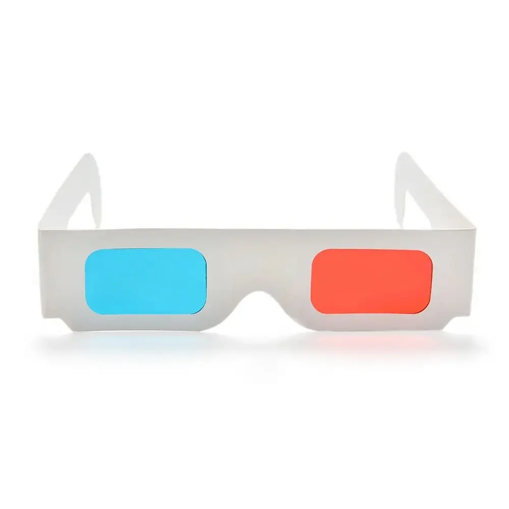 10Pcs Universal Red Blue 3D Glasses 3D TV Real Cinemas Movie Game Glasses DVD 3D Gaming Cardboard Paper Glasses