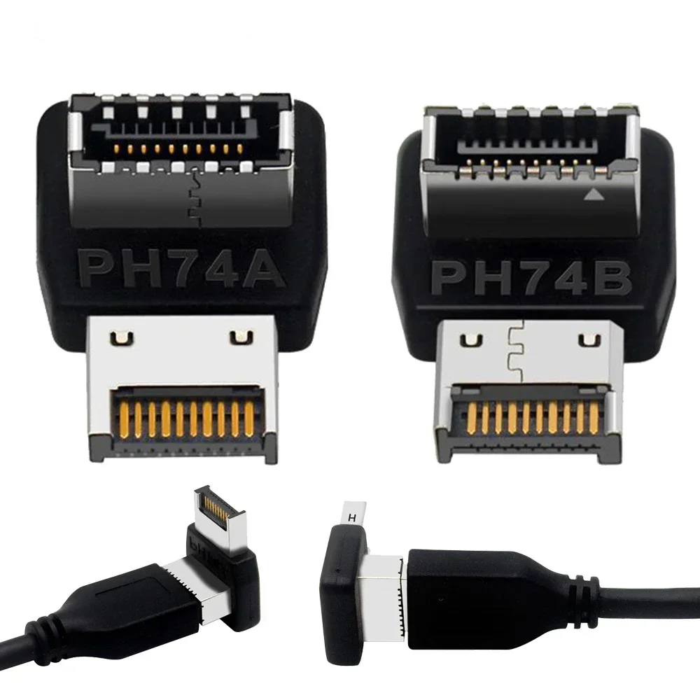 2PCS/lot  USB3.1 10gbps Type-E 90 Degree Converter USB Header Adapter for Computer Accessories