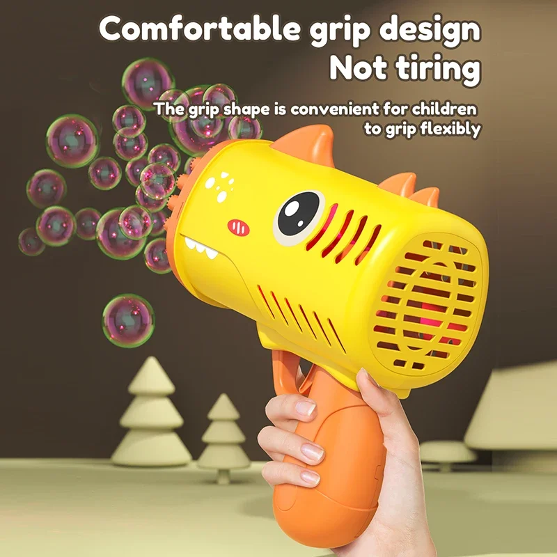 Neues Kinder Dinosaurier Bubble Gun Spielzeug im Freien Hochzeits spiel mit 35 Löchern große Menge Blasen keine Batterie kein Blasen wasser