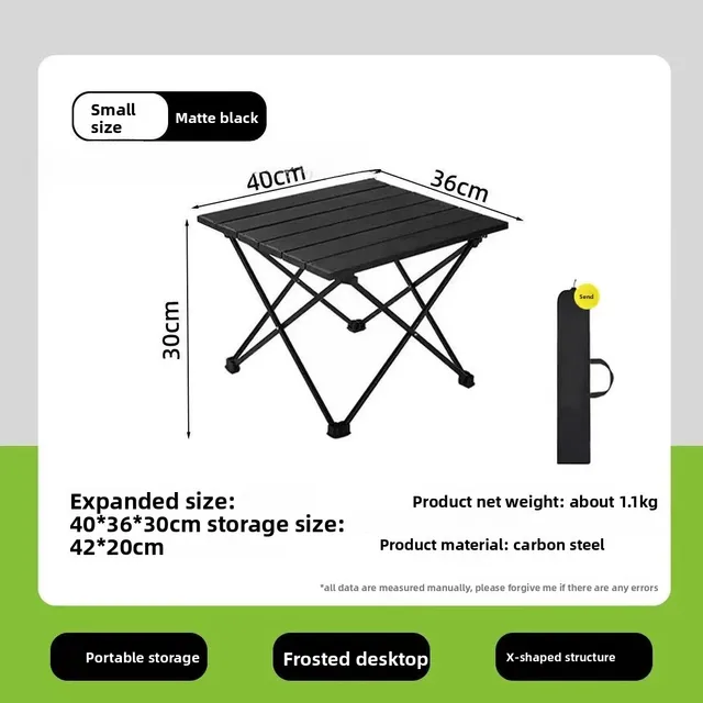1pcSmall Portable Folding Stainless Steel Multifunctional Outdoor Camping Side Table for Beach Picnic BBQ Hiking Boating Cooking 6