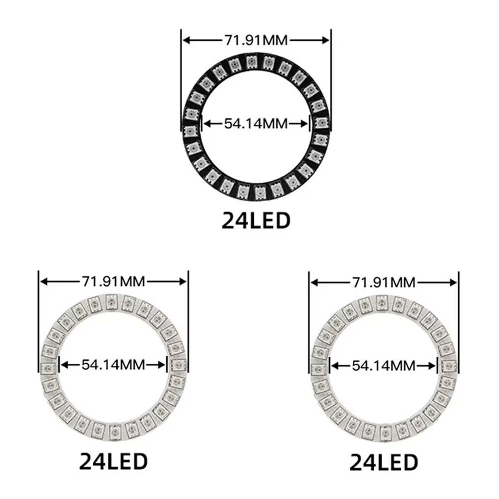 Flexible Display Module DC12V 3Pin WS2815 Matrix Panel Screen with LED Ring Individually Addressable And 28-Key Music Controller