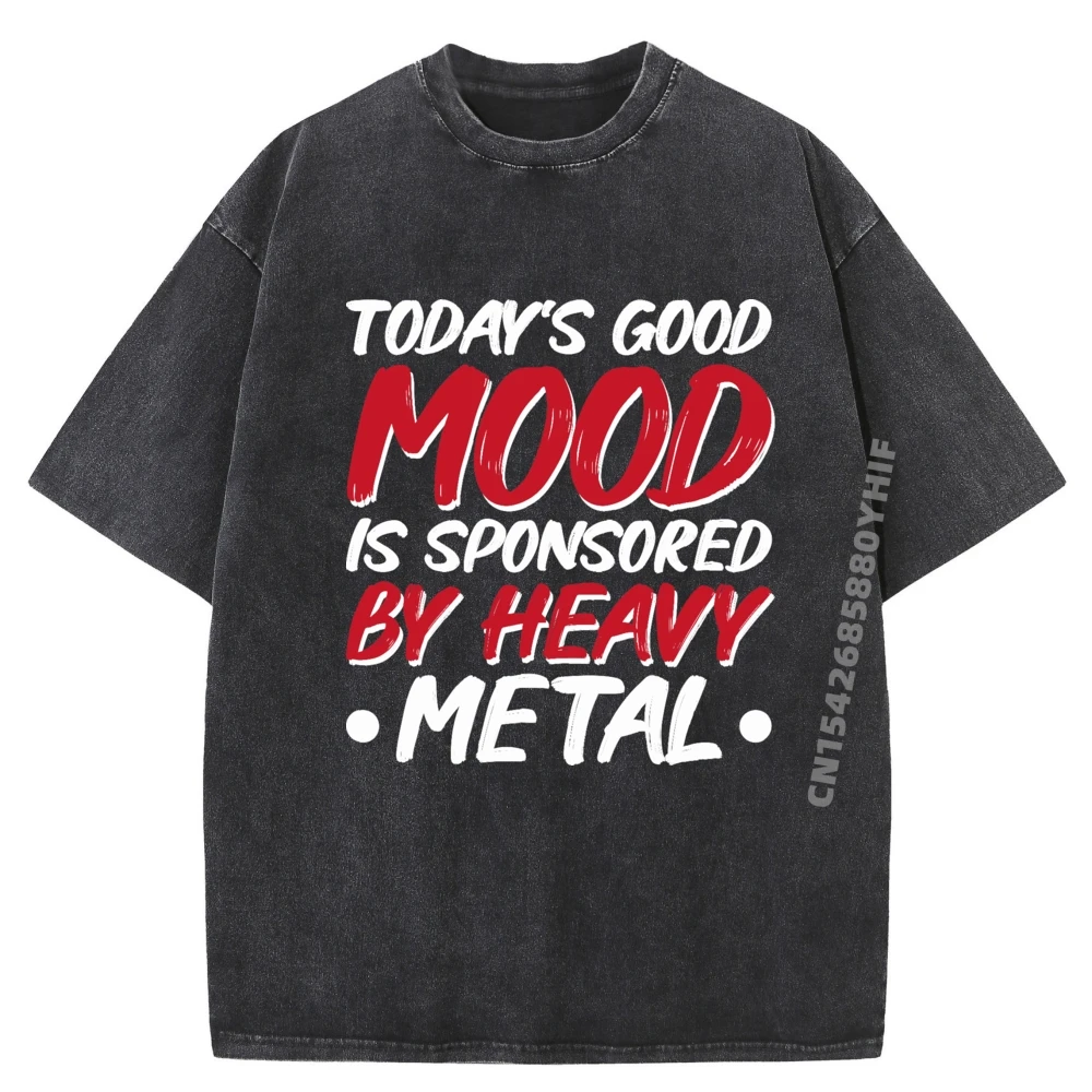 

Сегодня хорошее настроение спонсоровано в стиле хэви-метал Мужская одежда Большие размеры Промытая рубашка большого размера Роскошный дизайнер