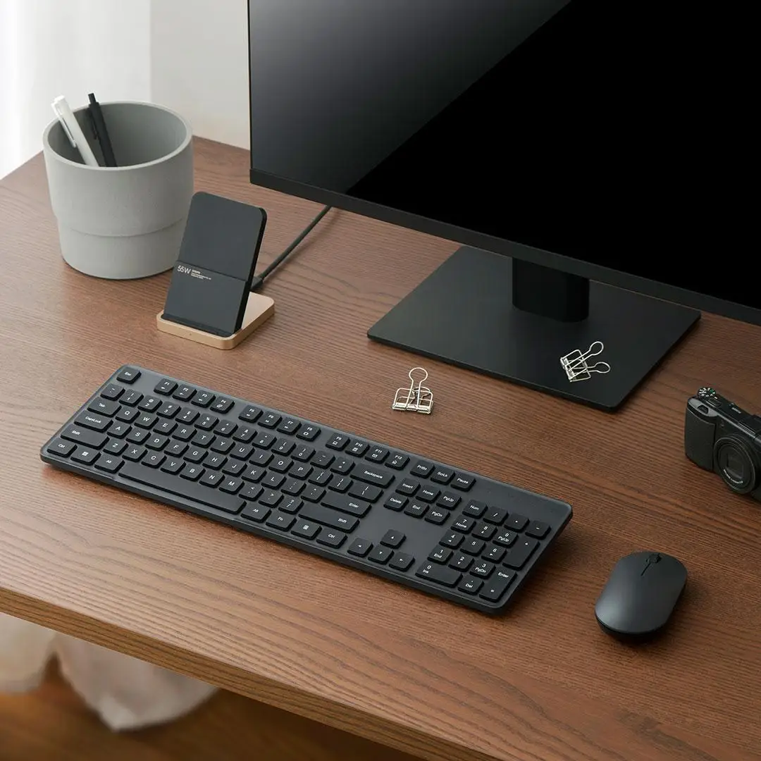 Xiaomi-Ensemble clavier et souris pour ordinateur de bureau, 2023 GHz, sans fil, portable, noir, minimaliste, 2.4 prédire, USB, claviers fins, nouveau, 104