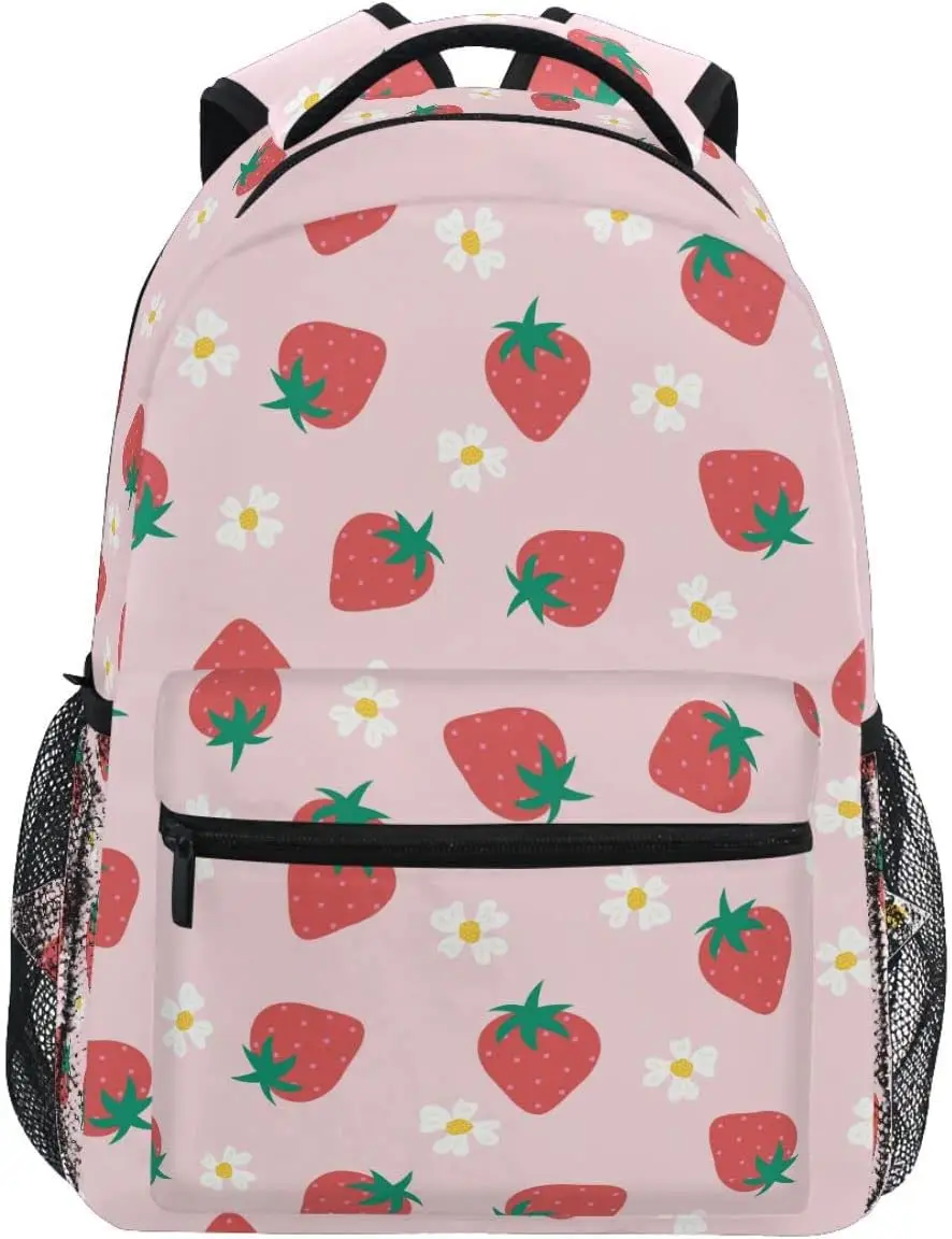 

Розовый клубничный рюкзак для девочек, милые детские школьные рюкзаки Kawaii, сумка для книг, рюкзак