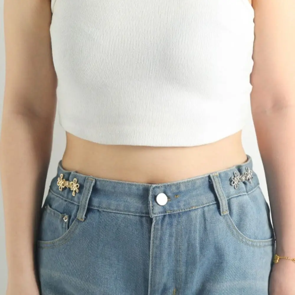 

Chinese Knotting Chinese Knot Button Tightener Button Clasps Adjustable Jean Fit Tighten Buckles Waist Buckle Gold