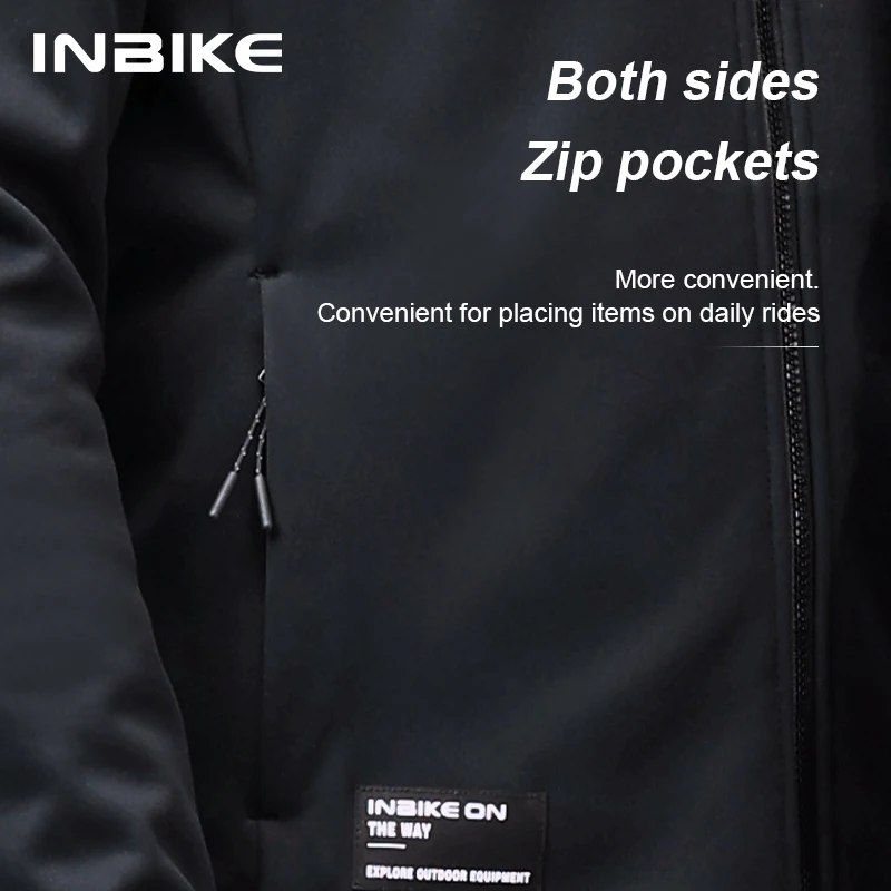 INBIKE Winter Men\'s Long-sleeved Cycling Clothing Windproof Bicycle Men\'s Jacket Soft Shell thickened windproof bicycle equipmen