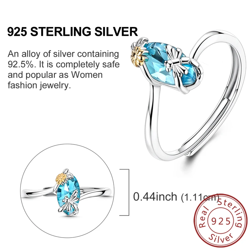 Women's 925 Sterling Silver Retro Heart Bow Star Ring