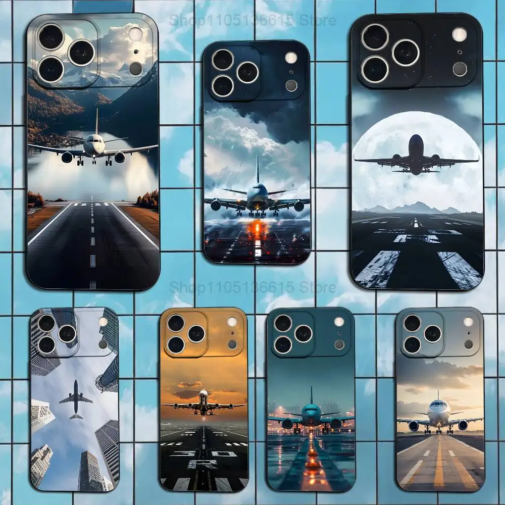 Чехол для телефона Plane Art Airplane для iPhone 17,16,15,14,13,12,11 Plus, Pro Max, XS, XR, SE, Mini,8,7, мягкий силиконовый черный чехол