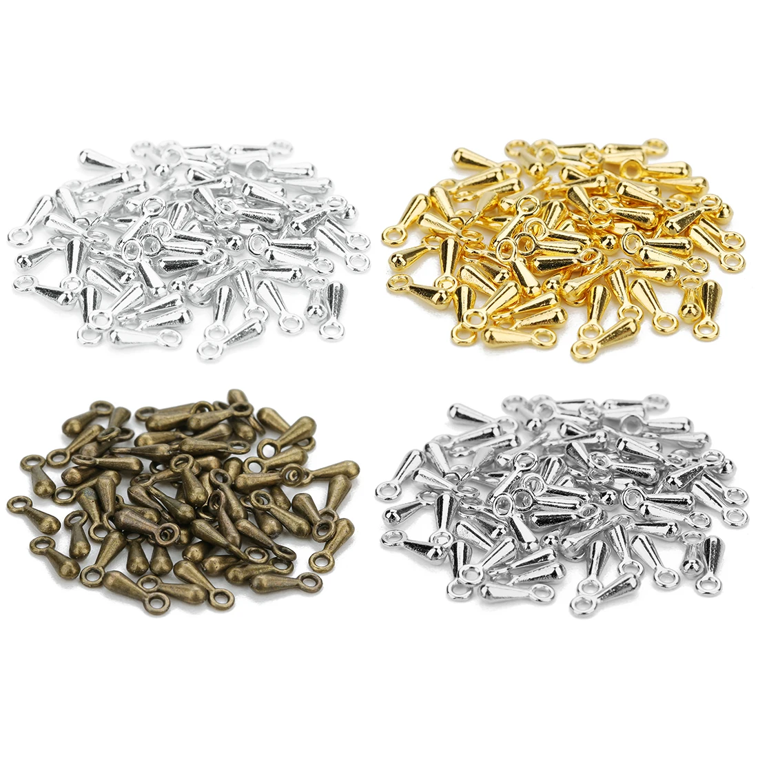 100/200 قطعة 2 × 7 3 × 9 مللي متر سبيكة قطرة الماء نهاية الخرز لصنع المجوهرات عقد دي اي واي قلادة موسع سلسلة الذيل ملحقات السلسلة #5