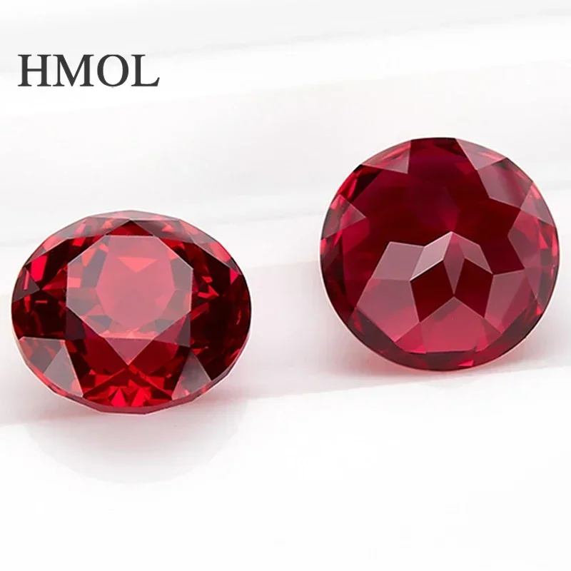 

Lab Grown Ruby Factory Round Shape Red Color Top Loose Stone Materials Selectable AGL Certificate Beads DIY HMOL Jewelry Making