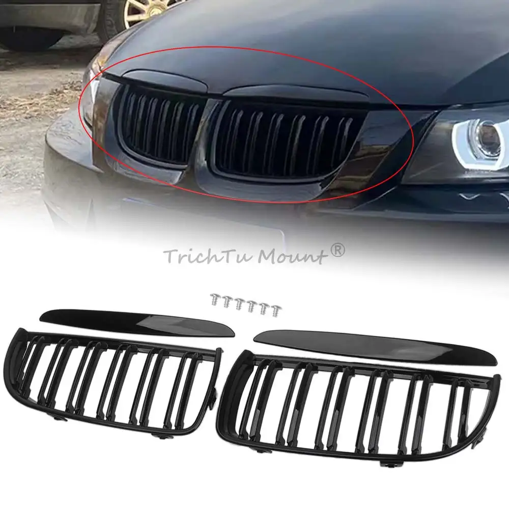 

Глянцевая черная передняя решетка почек, левая и правая решетка для BMW 3-Series E90 E91 2005-2008 гг.