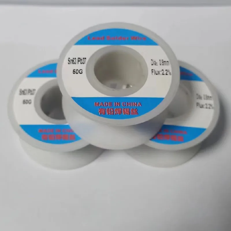 50g/roll with lead solder wire, low melting and high purity mixed tin rosin core solder wire with a diameter of 0.6/0.8/1.0/1.2m