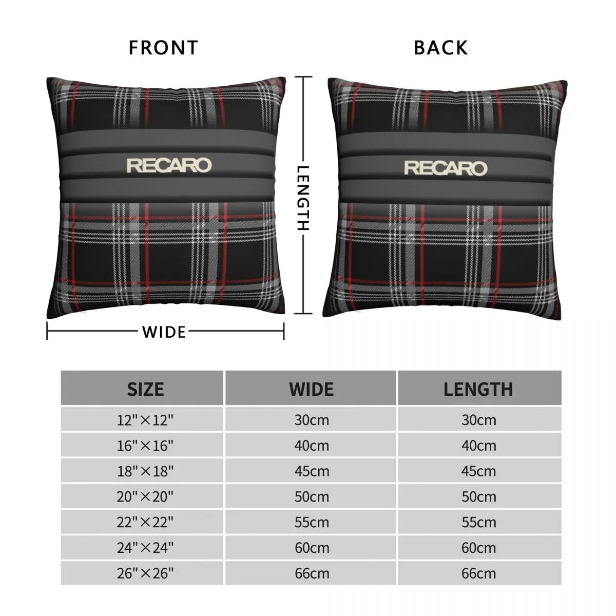 Recaro Seat Upholstery Pillowcase Polyester Linen Velvet Creative Zip Decor Sofa Cushion Cover 18