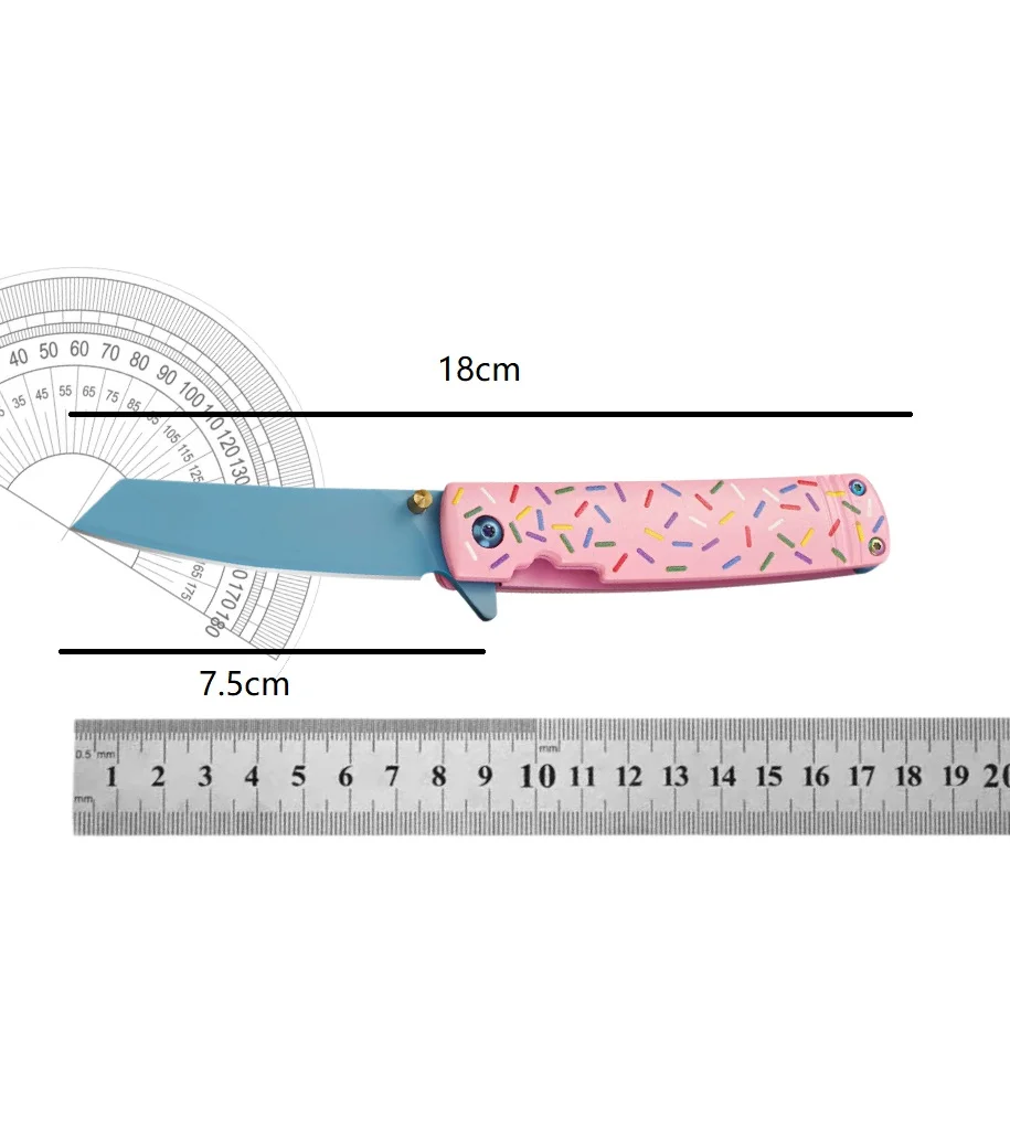 Outdoor pocket knife, doughnut pocket knife, high hardness household fruit pocket knife, portable sharp pocket knife