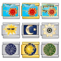 GEMOSA Personalized Sports Surf Yoga Ballet Italian Charm Link Fit 9mm Stainless Steel Jewelry DIY Making Colorful Bracelets