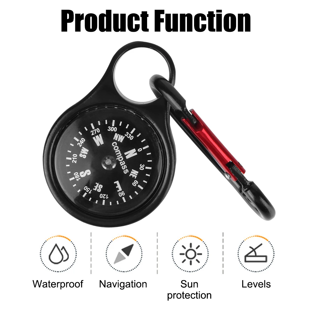 

Car Compass Portable Compass For Outdoors Hiking Backpacking Carabiner Magnetic Clip Snap Hook Camping Motorcycle Accessories