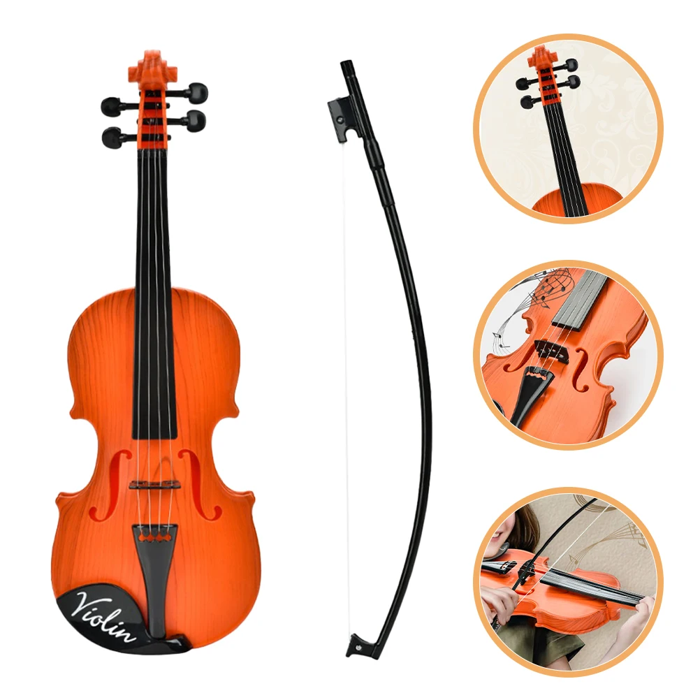 

Simulation Violin children's Toy Can Play Violin Beginners Early Childhood Music Instruments Prop For Kids Plastic Violin Decor