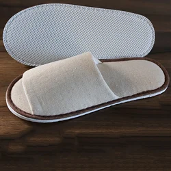 New Men Women Disposable Slippers Hotel Open Toe Slippers Cotton Homestay Supplies White Soild Color 1 Pair Footwear Shoes