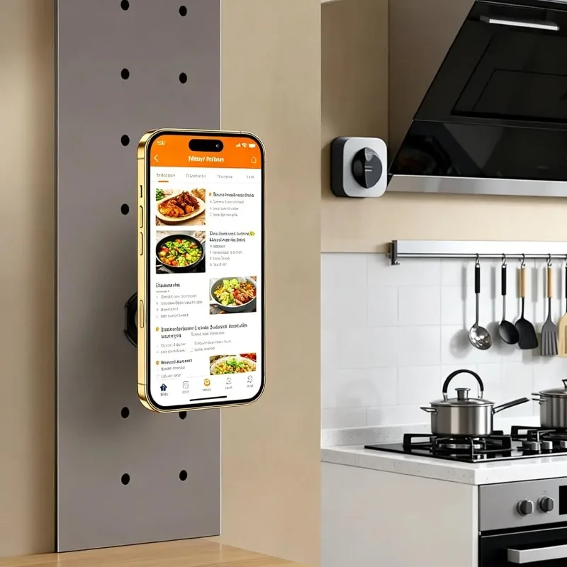 

360° Rotatable Magnetic Wall Phone Holder Hands Free Mount For Kitchen Bathroom Bedroom Car Home Daily Use Universal Accessory