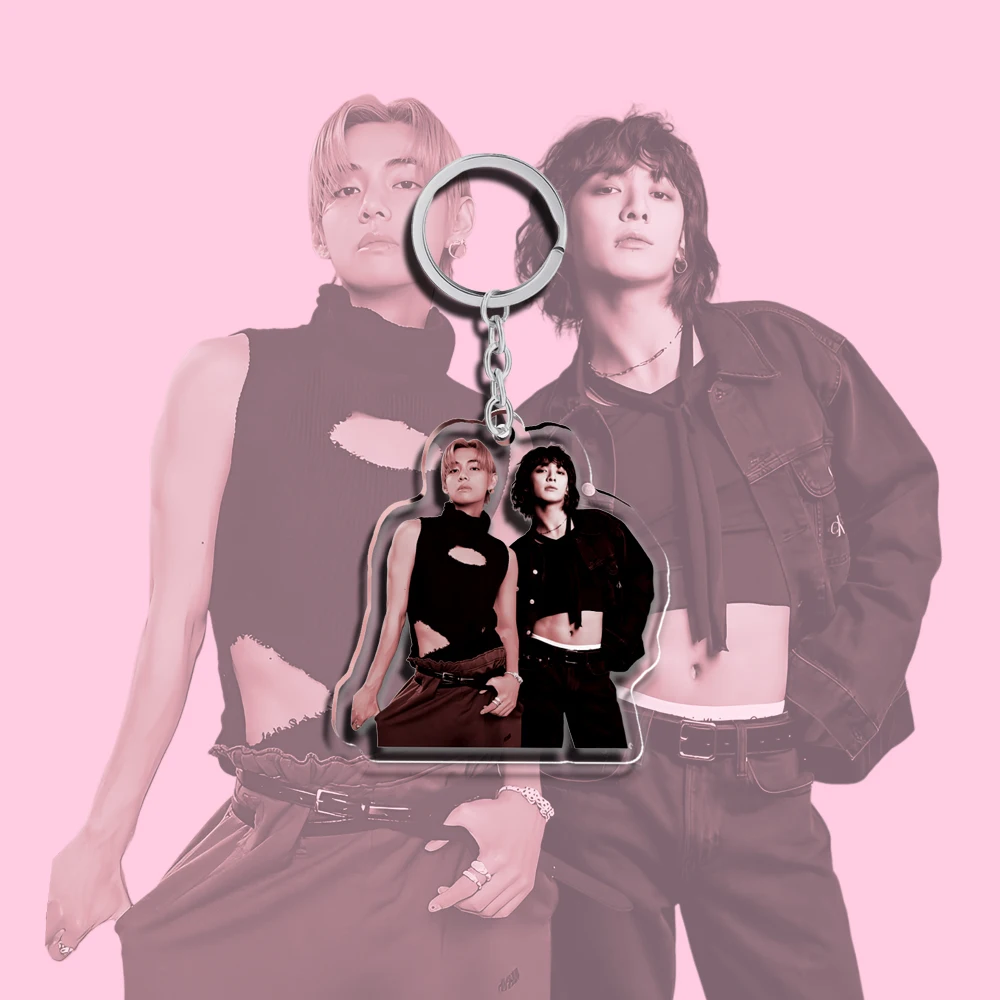 LAYOVER-Chaveiro Kpop Acrílico, Chaveiro Pingente, Álbum Golden Friends, Teakook Acessórios, Merch, 5cm