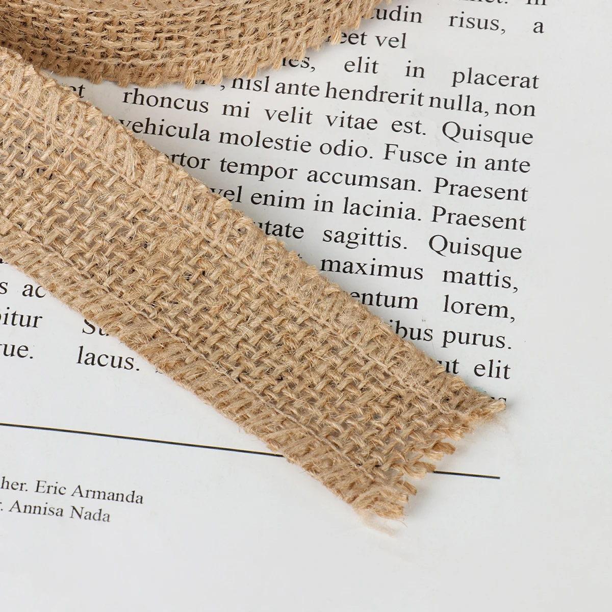 10M Natural Hessian Burlap Roll Fabric Rustic Pure Jute Tape Ribbon Trims Bow DIY Making 2.5cm Wide