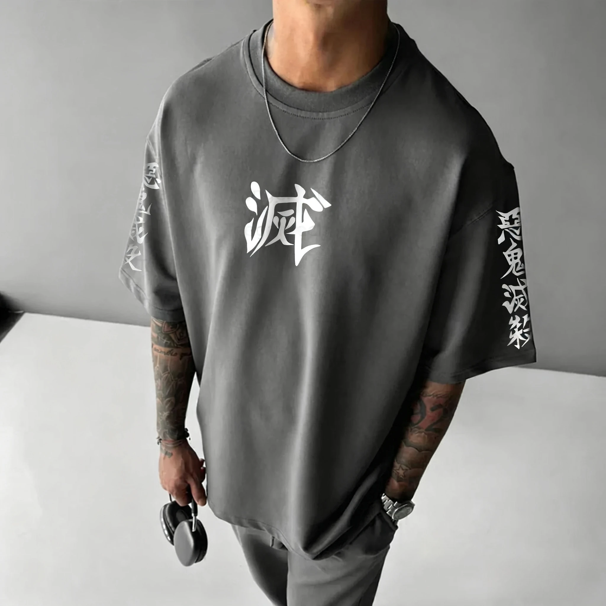 شيطان القاتل جديد تي شيرت 2025 الصيف الرجال والنساء أنيمي رسمت طباعة Harajuku عادية فضفاض الوالدين والطفل قصيرة الأكمام