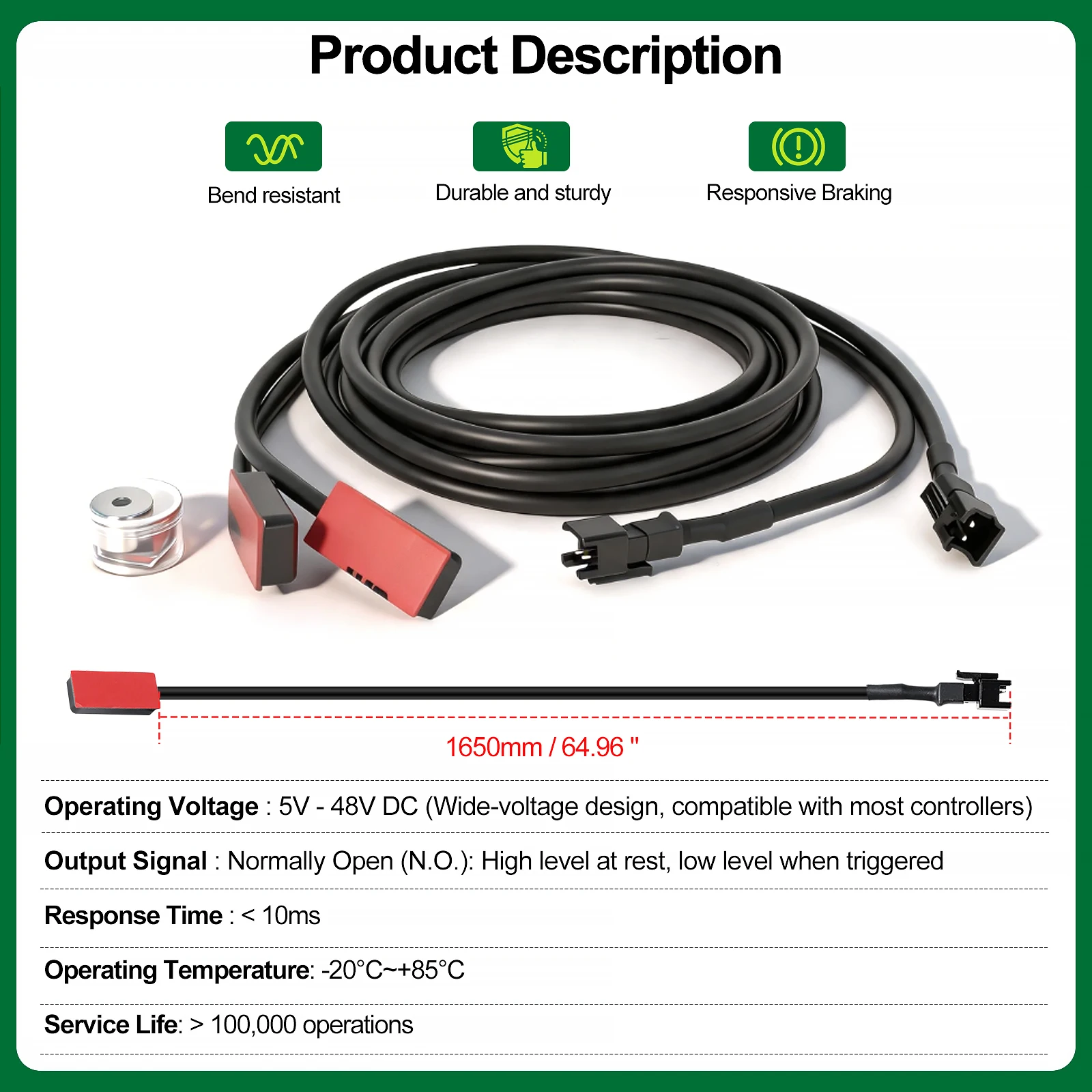 2PIN SM Ebike Hydraulic Brake Cut Off Switch Cable, Mechanical Oil Cutoff Sensor Wire