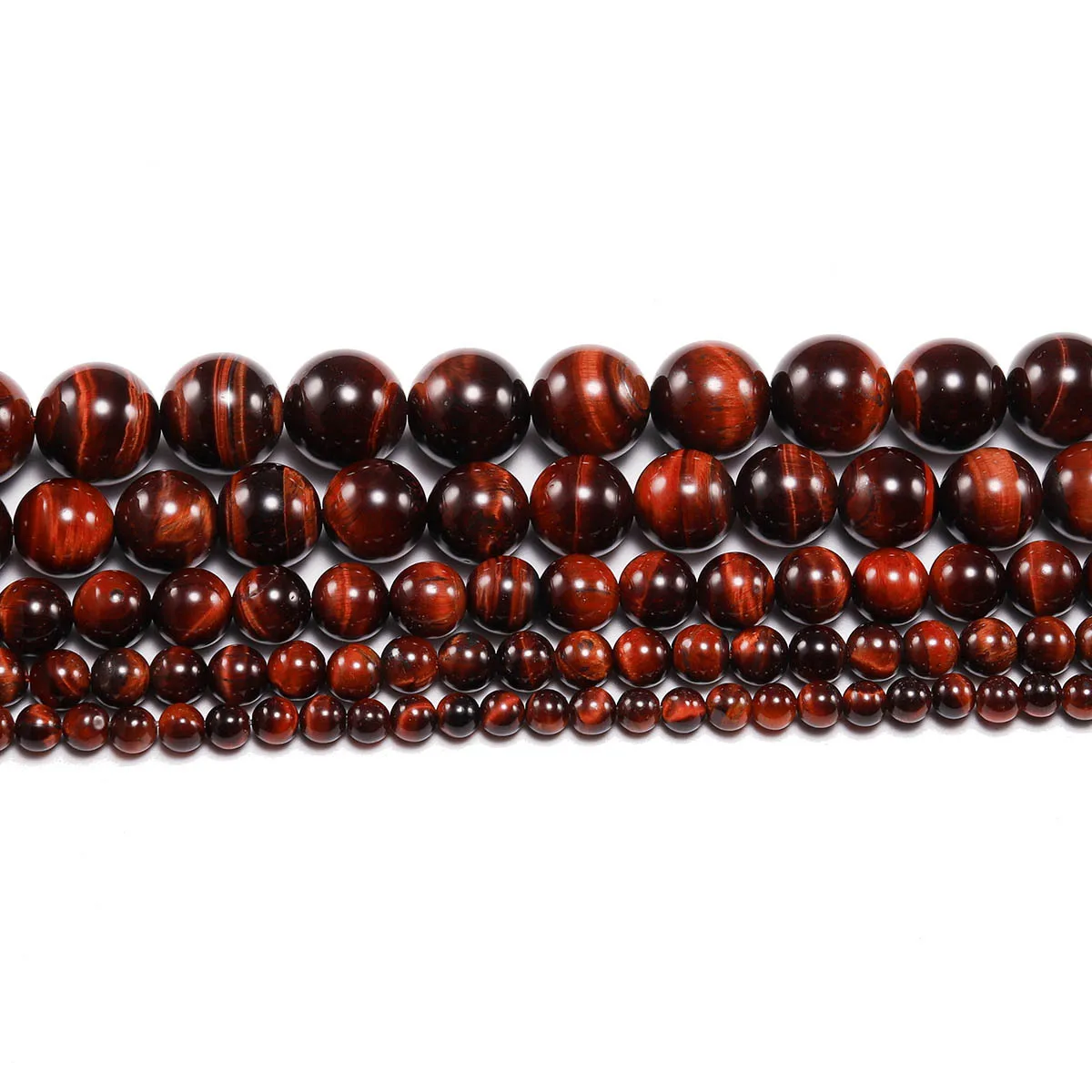 48Pcs Natural Red Tiger Eye Stone DIY Jewelry Accessories Crystal Beads Fashionable Versatile Semi Finished Beads Wholesale