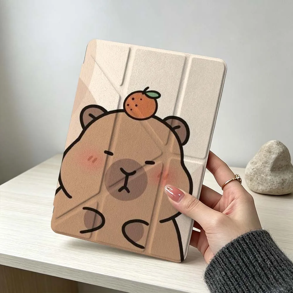 Cute Cartoon Capybara For Xiaomi Mi Pad 8 7 6 5 Pro Redmi Pad SE 2 Poco Pad Foldable 3Y Tablet Case Soft view 5