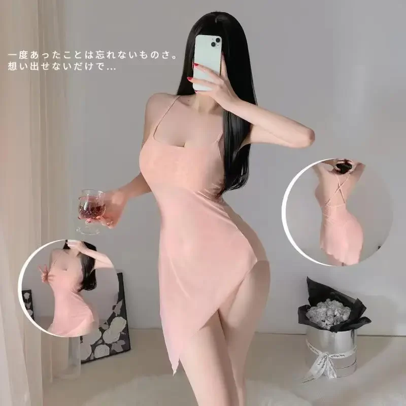 Sexy Lingerie Women Lace Deep V Split Porn Dress Women Sexy Transparent Sleepwear Sexy Bodysuit Women Party Club Short Dresses