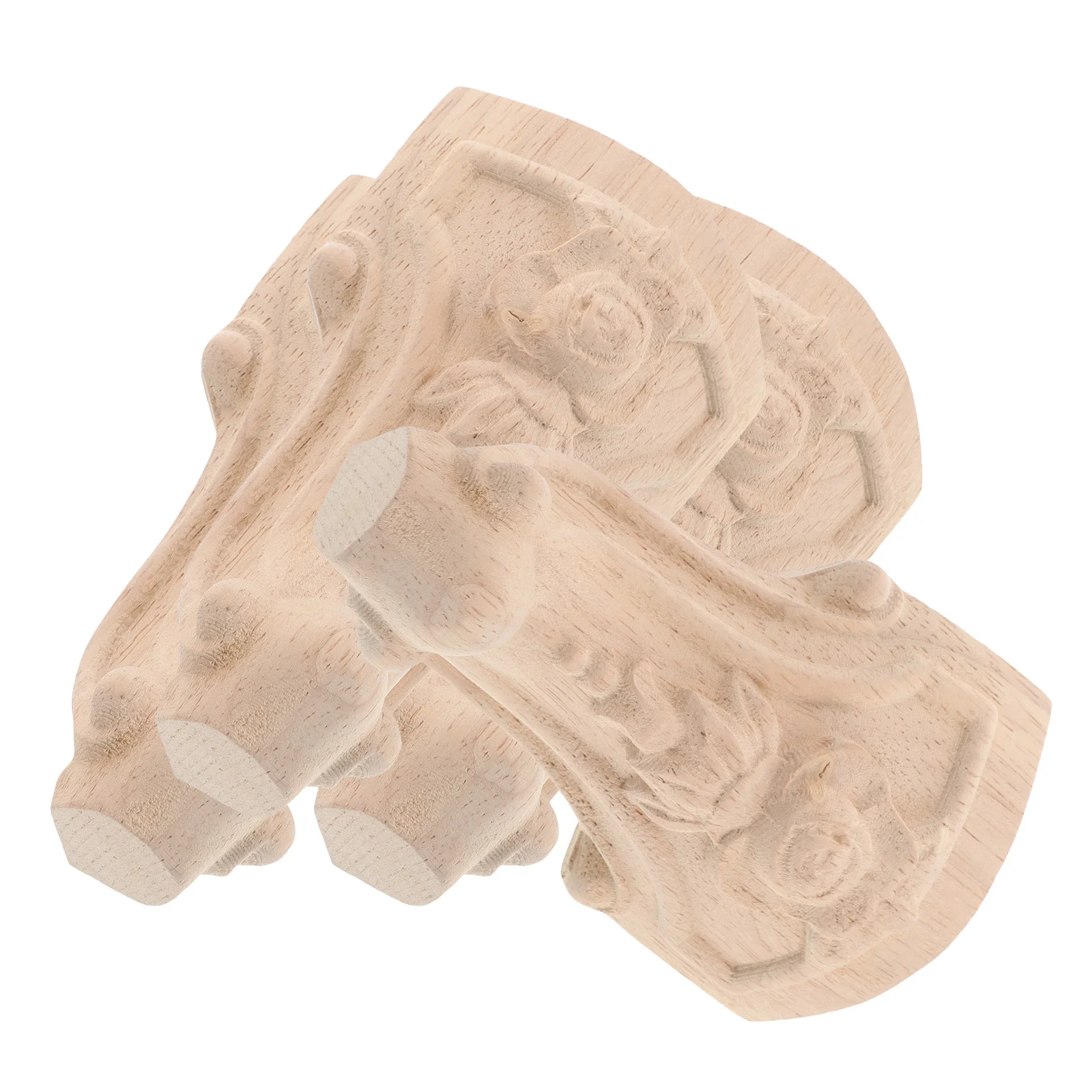

4pcs Table Furniture Feet Carved European Style Dresser Feet Dresser Sofa Computer Wood Legs For Furniture Desk Legs