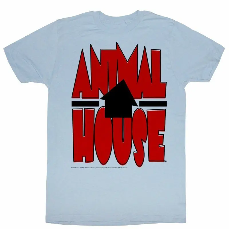 Animal House Tilted Light Blue Adult T Shirt