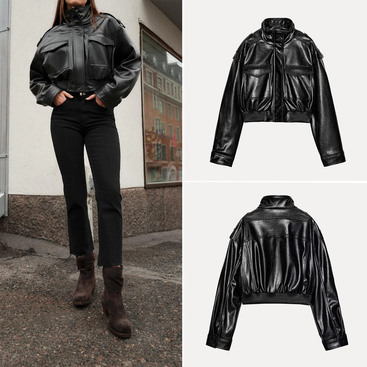 

Модный женский тюнер Personali, осень 2024, повседневное пальто свободного кроя с поясом, воротник из искусственной кожи