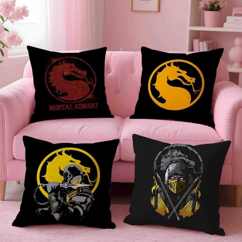 M-Mortal Kombat Cushion Cover Short Plush Double-Sided Printing Home Machine Washable in Warm Winter Pillow Case