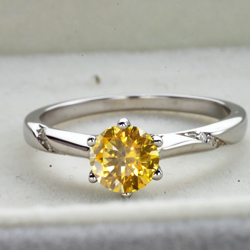 JoyceJelly S925 Ring With 1CT D Color Moissanite Diamond Female Classical Sterling Silver 925 Jewelry For Wedding Engagement