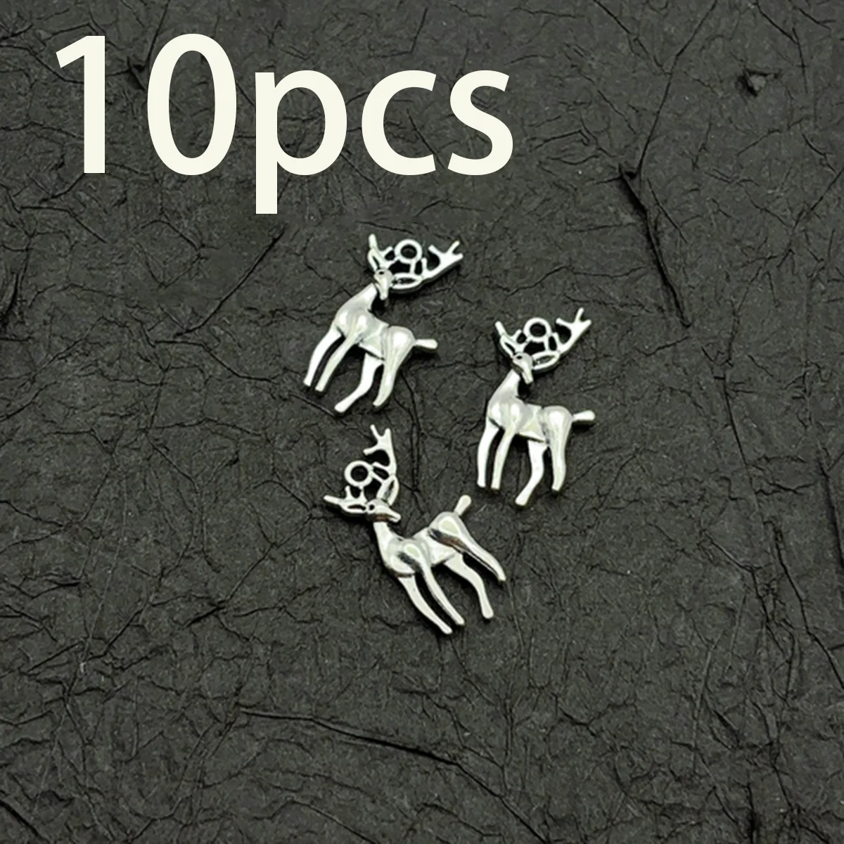 10 Pieces of Forest-Style Artistic Handmade Accessories, Hollow Deer Antler Side-Facing Deer Charms, Suitable for DIY Bracelets, Necklaces, and Earrings, Natural Style Jewelry DIY Basic Handmade Materials