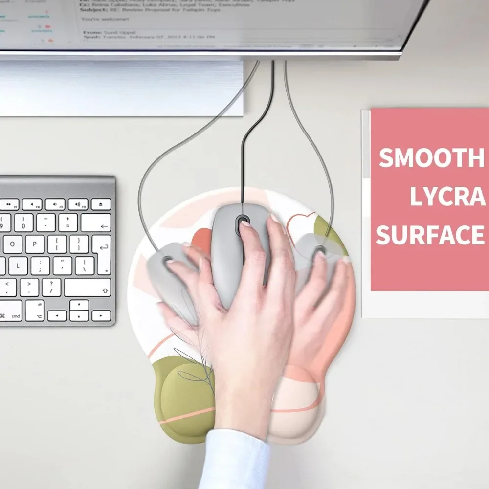 لوحة ماوس كمبيوتر مريحة مع دعم معصم جل سطح أملس وقاعدة PU غير قابلة للانزلاق لتخفيف الآلام والكمبيوتر المحمول