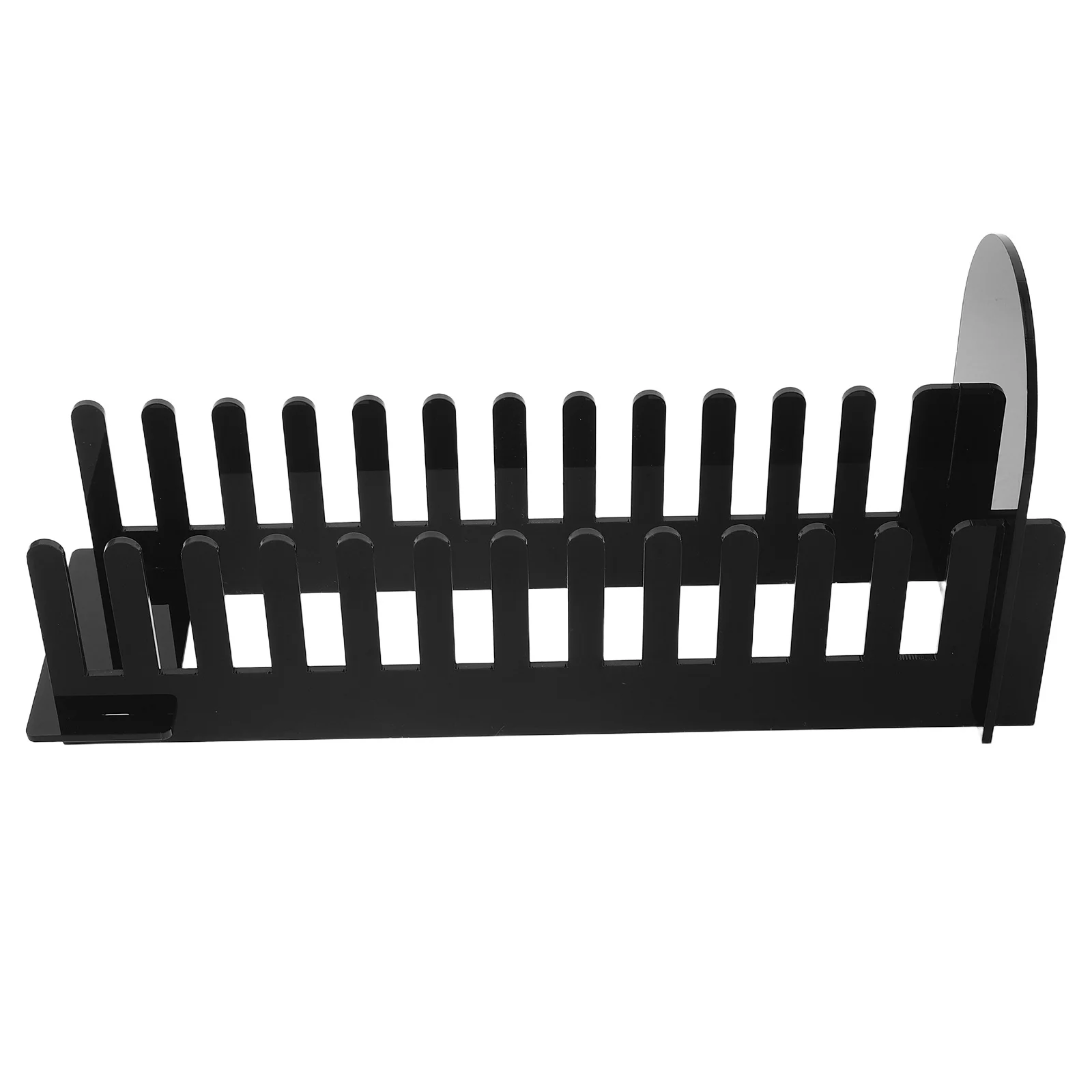 Greeting Card Display Rack Black Acrylic Desktop Organizer for Business Cards Photo Postcards Retail Office Stand