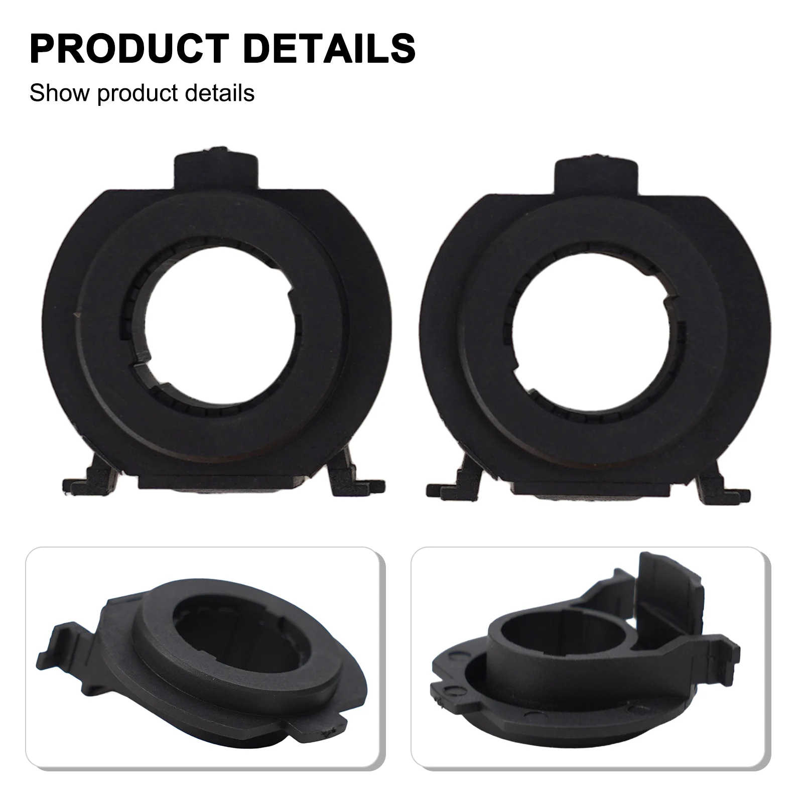 2X Car H7 LED Bulbs Adapter Holder Base For Focus 3 MK3, For, For Opel 2015 2016 2017 Black ABS Car Lights Accessories