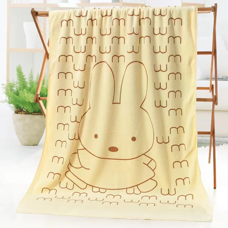 70*140cm Rabbit Microfiber Bath Towel Cute Kawaii Large Soft Baby Kids Boy Girls Women Towels Beach Swimming Absorbent Quick Dry